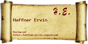 Haffner Ervin névjegykártya